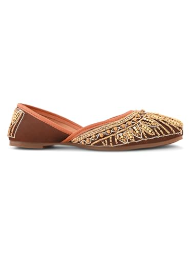 Image of XE Looks Jutti | Handcrafted Ethnic Punjabi Jutties with Intricate Bead & Sequin Embellishments | Comfortable & Stylish Footwear For Girls & Women