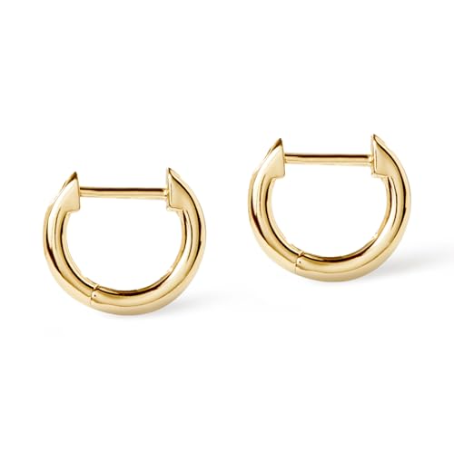 Ana Luisa Huggie Hoop Earrings - Minimal Single & Stacked Double Hoop Styles for Women - 14K Gold Plated, Silver Rhodium & Two-Tone - Hypoallergenic, Water-Resistant, Tarnish-Free