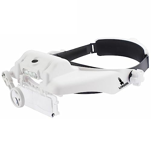 Lupa Cabeça 6 lentes 3 Leds Estética leitura eletrônica Lorben GT870