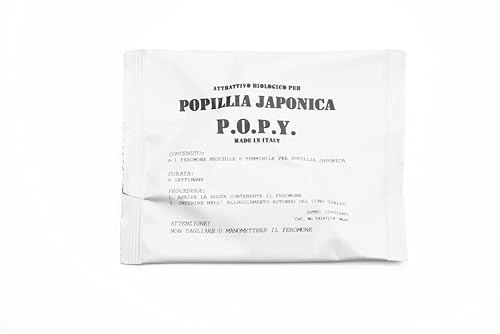 p.o.p.y. | feromone doppia essenza a lunga durata, per trappola insetti, controllo efficace per 8 settimane contro popillia japonica, per esemplari maschili e femminili