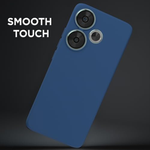 Image of Outlouders Back Cover for Poco F6 5G | Camera Protection | Durable Soft Matte Silicone Bumper Case (Blue)