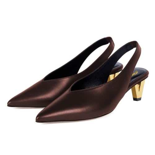 Milooey shoes Women's Pointed Toe Slingback Pumps Special Low Heel Slip On Dress Party Shoes Size 4-16 US