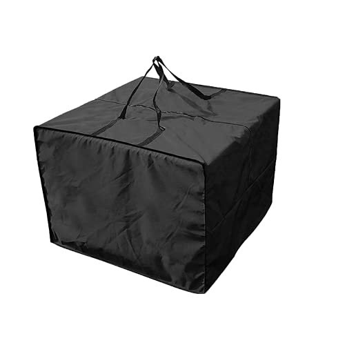 J&C Outdoor Cushion Storage Bag 420D Waterproof Patio Furniture Set Cushions Storage Bag Durable with Zipper Dust-Proof for Christmas Decoration Square Black (Black)