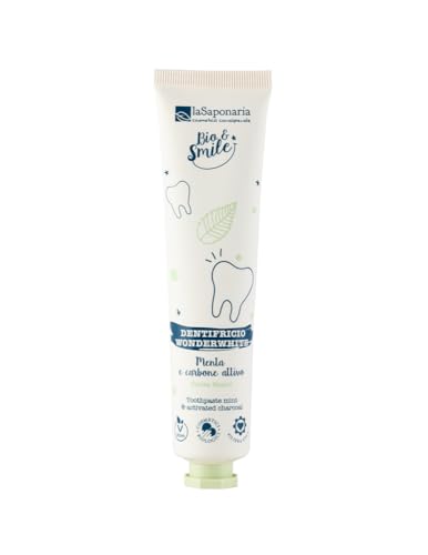 La Saponaria | Pasta dental blanqueadora WonderWhite Menta & Carbón – Dentífrico natural y ecológico con menta y carbón activado, sin flúor, 75 ml.