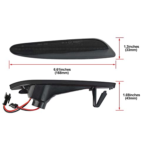 Nslumo Led Side Marker Lights Compatible W/ 2003 2004 2005 2006 Mer'cedes Benz W211 E320 E350 E500 E55 Amg Pre-Facelift Amber Front Bumper Turn Signal Lamp Assembly Smoked Lens #TOP6