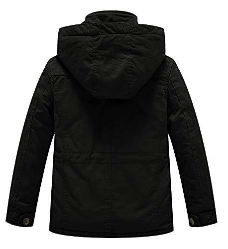 WenVen Boy's & Girl's Winter Warm Sherpa Lined Parka Coat with Removable Hood2