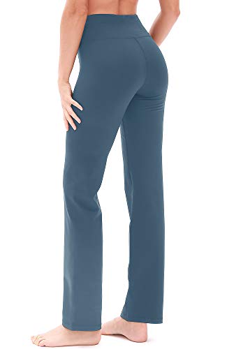 icyzone Bootcut Yoga Pants for Women - Tummy Control Workout Athletic Exercise Gym Leggings (M, Dusty Blue)