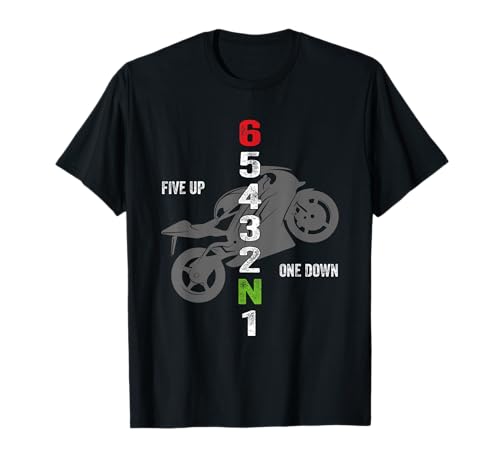 Motorcycle Gear Shift One Down Five Up Biker Racing T-Shirt