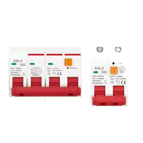 Disyuntor AC 4P 400V 63A con protección contra fugas de corriente de 30mA