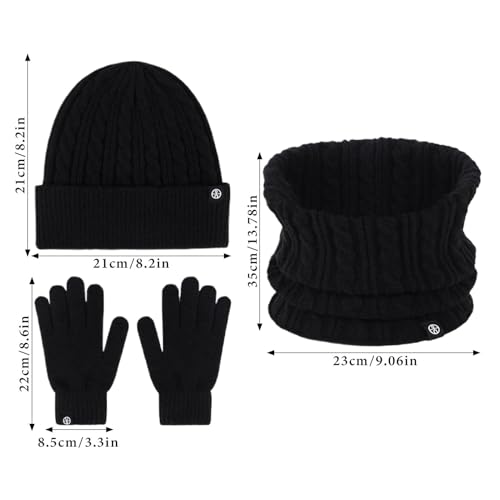 Gorro de punto y bufanda de mujer para evitar el viento invernal 5
