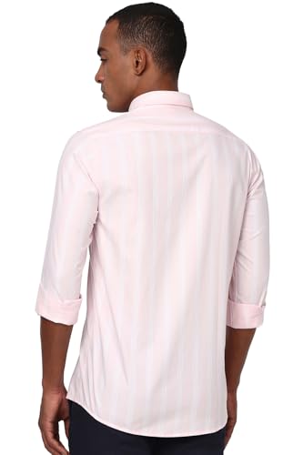 Image of Peter England Men Cotton Slim Fit Stripe Shirt