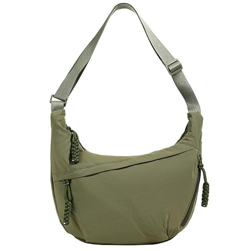 Image of Crescent Shoulder Bag Nylon Crossbody Bag for Women Nylon Hobo Bags Slouchy Sling Purse Dumpling Bags