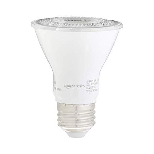 Amazon Basics 50W Equivalent, Daylight, Dimmable, 10,000 Hour Lifetime, Par20 Led Light Bulb , 2-Pack #TOP1