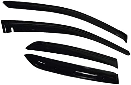 Kunj Autotech Door Visor Wind Rain Deflector Black Compatible for Nissan Sunny 2011 Onwards Set of 4 Pieces