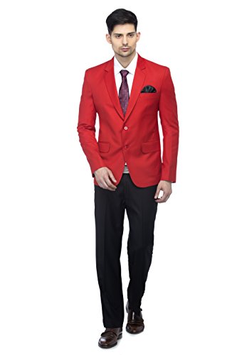 Image of FAVOROSKI Designer Men's Slim Fit Notched Lapel Single Breasted Solid Blazer