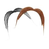 vreplrse Accesorio de Rendimiento para Barba Realista, Ideal para Todo Tipo de Disfraces, Fiestas y Eventos. Barba postiza, Mascarada, actuación, Bigote Curvo.