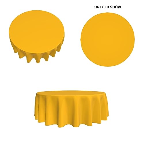 Nappes de table rondes polyester de qualité supérieure textile durable ambré - 5