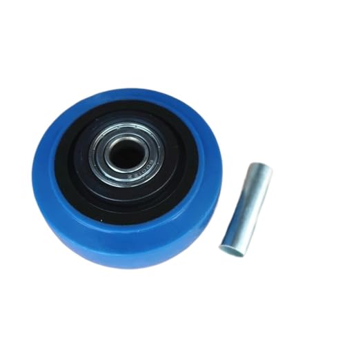 Roue élastique bleue 3 pouces chariot plat silencieux de taille moyenne