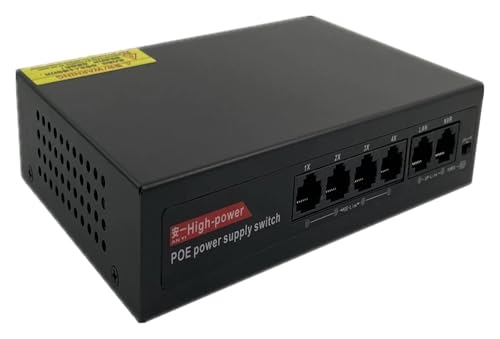 Switch Inyector Power Over Ethernet PoE 6 Puertos 48V 78W IEEE802.3af/at con Adaptador para CCTV y Cámaras IP miniatura 4