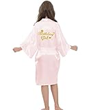 EPLAZA Birthday Squad Girl Robe Women Birthday Queen Robes Kimono for Spa Slumber Sleepover Party (Birthday Girl Pink, 6)