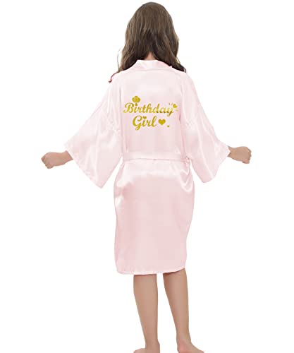 EPLAZA Birthday Squad Girl Robe Women Birthday Queen Robes Kimono for Spa Slumber Sleepover Party