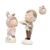 COHEALI Mini Muñecas para Parejas Estatua De Parejas De Resina Adornos De Casa Figuras De Dibujos Animados Adorno De Escritorio Decoración De Pasteles Adorno De Pastel Figuras De Parejas