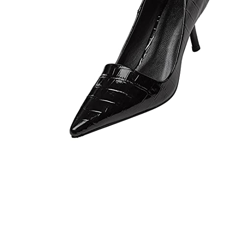 TinaCus Women's Genuine Leather Handmade Pointed Toe Mid Stiletto Heel Slip On Loafer Pumps3