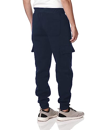 image for Southpole Men's Active Fleece & Tech Woven Cargo Jogger Pants, New Nav