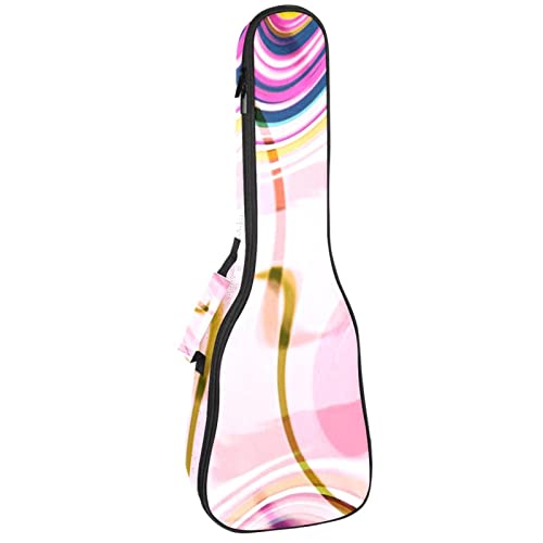 Sac rembourré de 10 mm pour ukulélé robuste avec motif artistique marbre abstrait rose