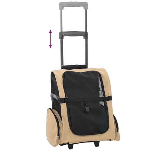 SKM Trolley für Haustiere 3-in-1 Sandfarbe 48x32x57 cm cm Ox -Gewebe,Tier- & Haustierbedarf,Haustierbedarf,Pet-Stroller,Braun,2.7KG,42007370