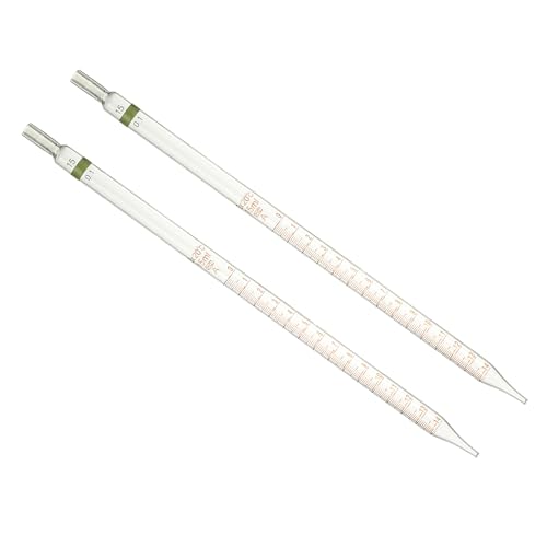 Pipettes graduées 15ml en verre borosilicate PATIKIL avec compte-larmes x2 pour laboratoire