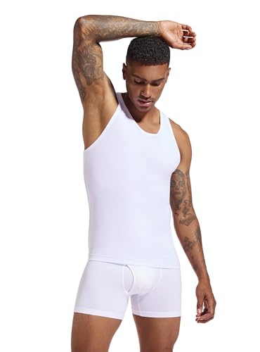 SlumberMee Mens Tank Tops Undershirts Viscose Made from Bamboo Soft Breathable Lightweight Cool Slim Fit A-Shirts Multipack3