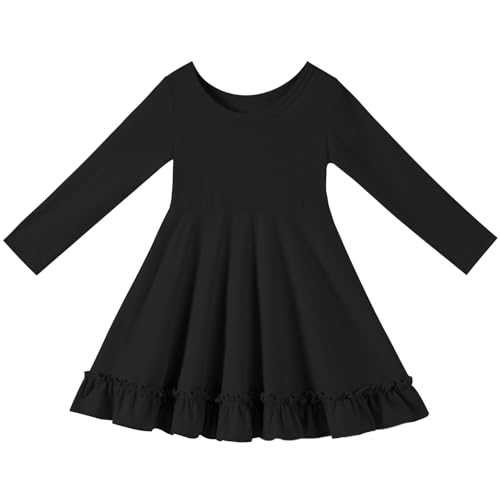 Toddler Dress Long Sleeve A Line Twirly Fall Winter Baby Girls Casual Party Birthday Dresses for Girls
