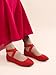 DREAM PAIRS Women's Comfortable Fashion Elastic Ankle Straps Flats Shoes,Size 12,Red,Sole_Stretchy