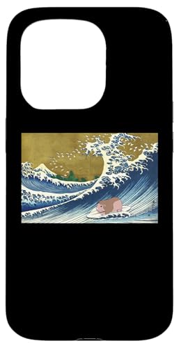 Funny Retro Vintage Surfing A Wave Hairless Guinea Pig Lover �X�}�z�P�[�X iPhone 15 Pro �p