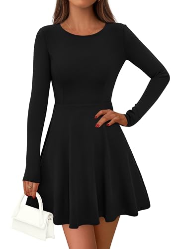 PRETTYGARDEN Womens Long Sleeve Cocktail Mini Dress 2026 Fall Crew