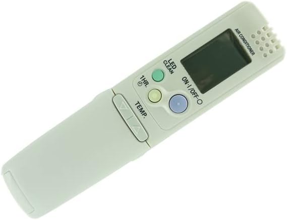 Angled front view of the remote control, highlighting buttons