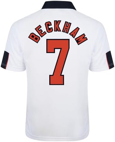 England 1998 World Cup Finals No 7 Beckham Shirt White Small