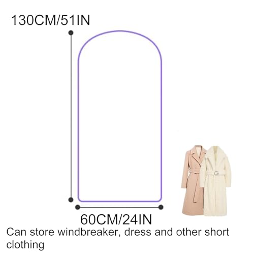 2 Purple Garment Bags for Hanging Clothes, NZA Dress Cover, Side Zipper, Fits Clothes Rod & Wardrobe, 60x90cm (24x35in) - Durable Storage Solution2