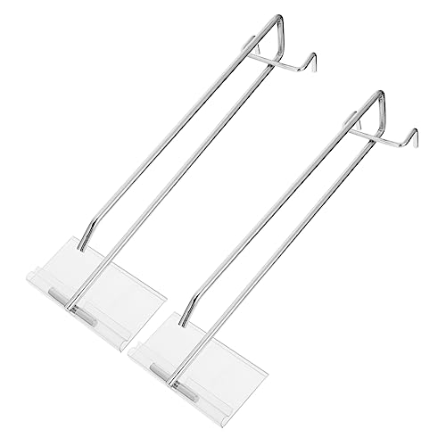 PLAFOPE 2pcs Chrome Plated Supermarket Shelf Hooks Heavy Duty Pegboard