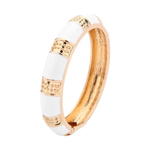 Image of wynameleri Modern Cloisonne Bracelet Geometric Enamel Cuff Bangles Hinged Bracelet Jewelry for Women Gift Box 184136