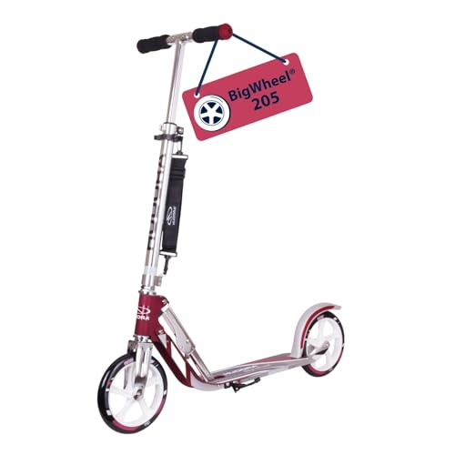 HUDORA BigWheel 205 Scooter - Stabiler Aluminium-Roller - Höhenjustierbarer & zusammenklappbarer Cityroller mit Ständer - Sportlicher Kinder- & Erwachsenenroller für bis zu 100kg