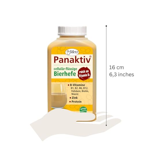 Panaktiv® - flüssige Bierhefe, 500 ml • Vitamin B1, B12, Folsäure, Biotin, Vitamin B2, B6, Niacin, Zink • für einen aktiven Stoffwechsel • für schöne Haut und Haare • reines Naturprodukt