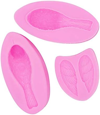Miniatura 7 de 3 unidsset pequeño pájaro pastel decoración fondant 3D hornear chocolates dulces duros postres velas gota pegamento decoración silicona molde