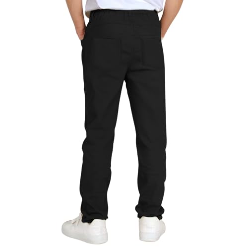 Uniform Pants for Boys Girls Back to School Straight Leg Jogger Pants Stretch Twill Khaki Sweatpants Teen with Pockets2