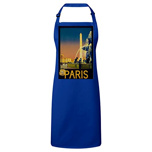 Tablier cuisine bleu Paris Obelisque design vintage art deco poster pour passionnes de gastronomie