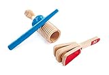 Hape Percussion Duo | Wooden Clapper & Guiro Hand Musical Instrument Toy Set for Toddlers