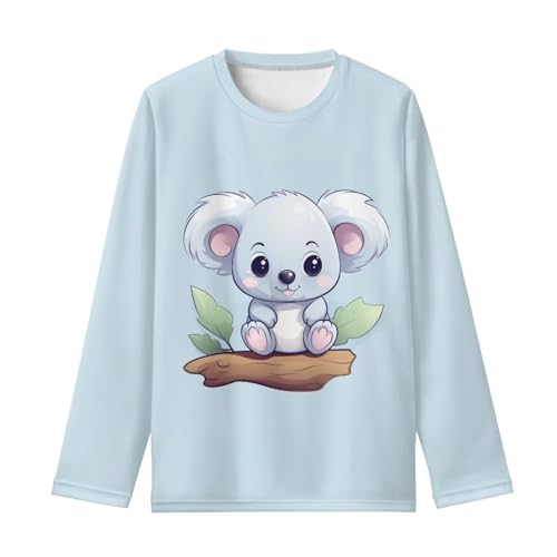 Image of Girls Long Sleeve Shirt with Cute Graphic Casual Pullover Tops 3-16Y