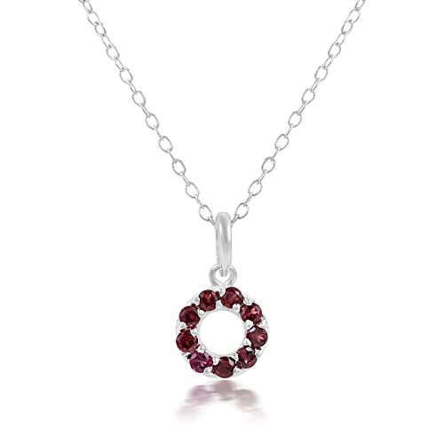 Pendentif grenat argent 925 cadeau d'anniversaire idéal fille femme