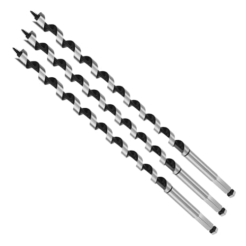 Image of MOXPIFY Wood Auger Drill Bits, 3pcs 12mm Timber Drill Bits 300mm Long Hex Shank, Extra Long Drill Bits Wood For Woodworking (3pcs x 12mm x 300mm)
